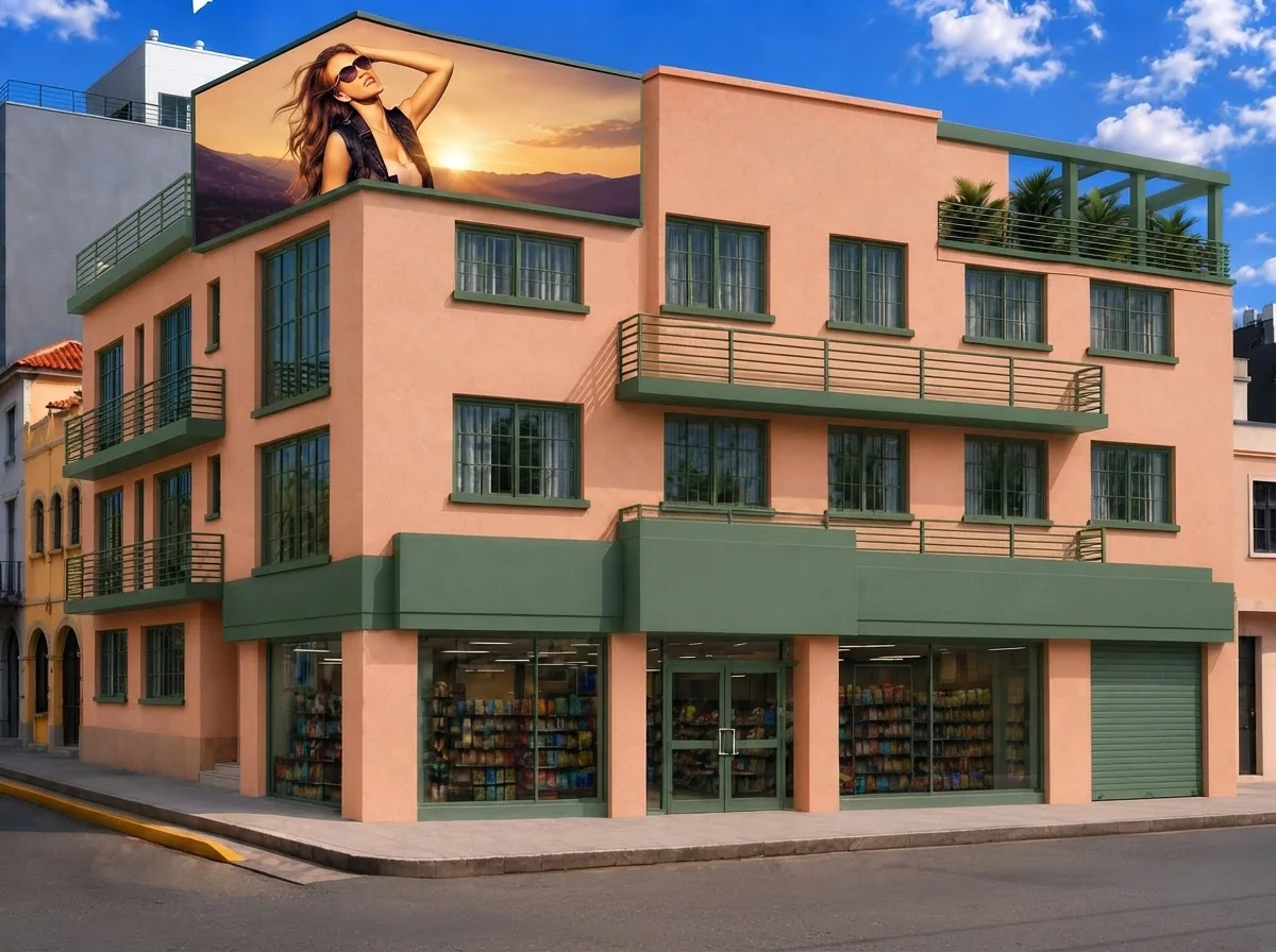 Nueva vista de la fachada de Torre Tíber con locales en planta baja